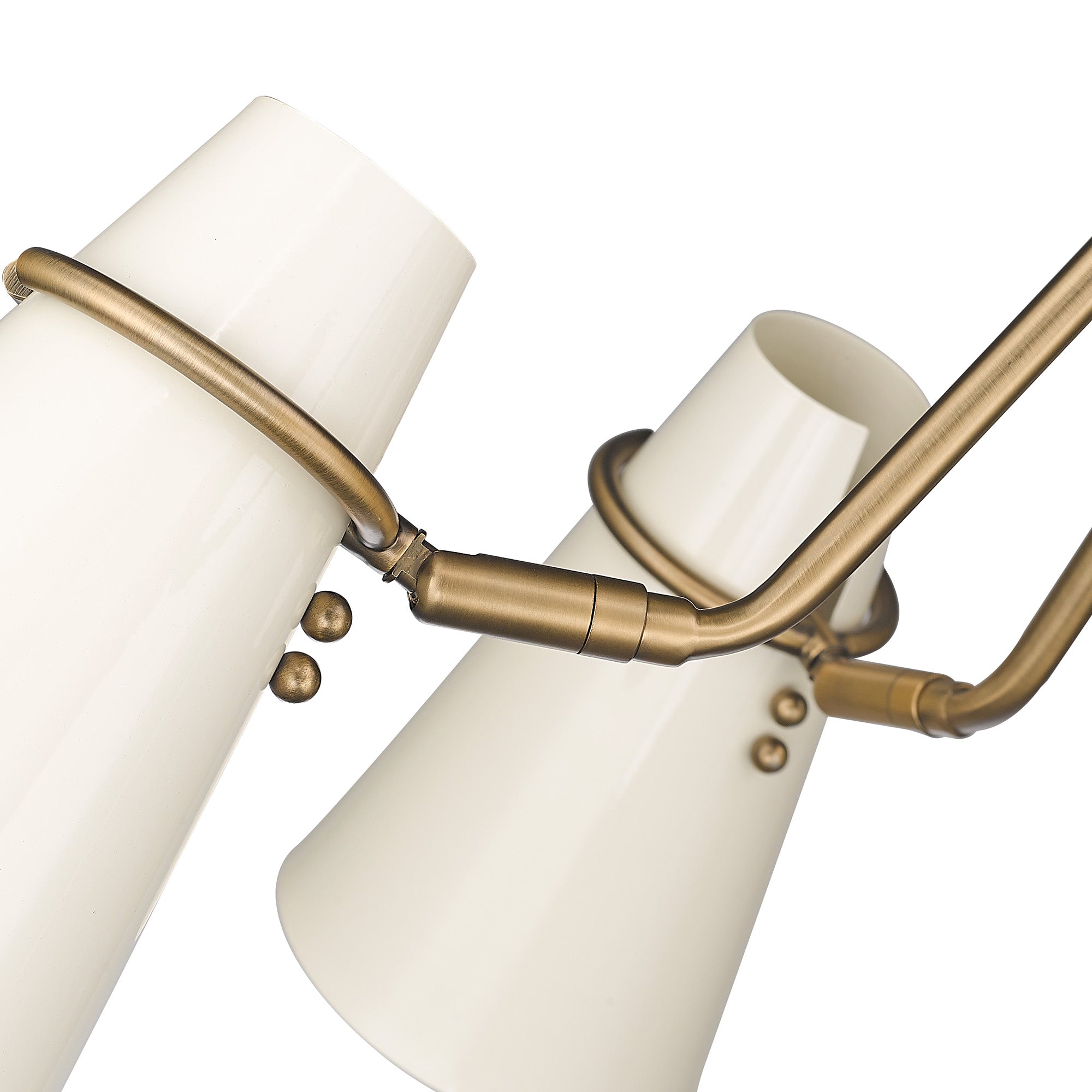 Golden Lighting Reeva 5-light Chandelier in Modern Brass and Glossy Ecru shade - - Golden Lighting