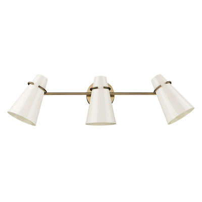 Golden Lighting Reeva 3-light Vanity in Modern Brass and Glossy Ecru shade - - Golden Lighting