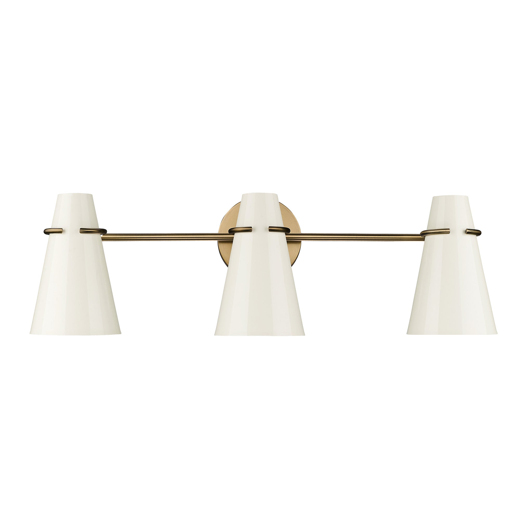Golden Lighting Reeva 3-light Vanity in Modern Brass and Glossy Ecru shade - - Golden Lighting