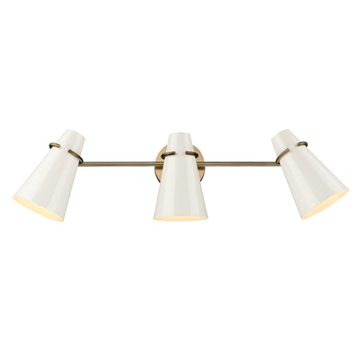 Golden Lighting Reeva 3-light Vanity in Modern Brass and Glossy Ecru shade - - Golden Lighting