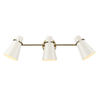 Golden Lighting Reeva 3-light Vanity in Modern Brass and Glossy Ecru shade - - Golden Lighting