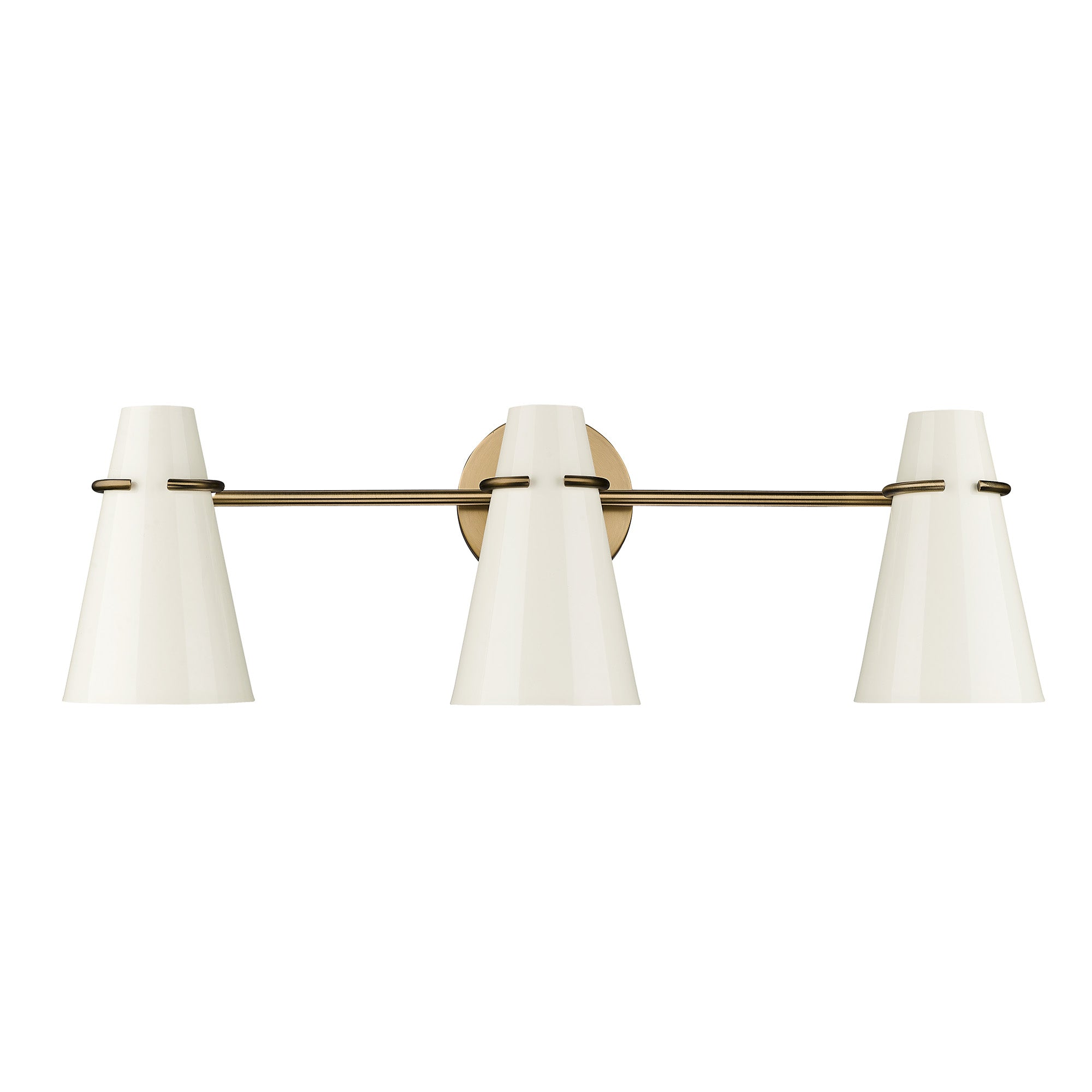 Reeva 3 Light Bath Vanity in Modern Brass with Glossy Ecru Shade - Modern Brass / Glossy Ecru / Beige - Golden Lighting