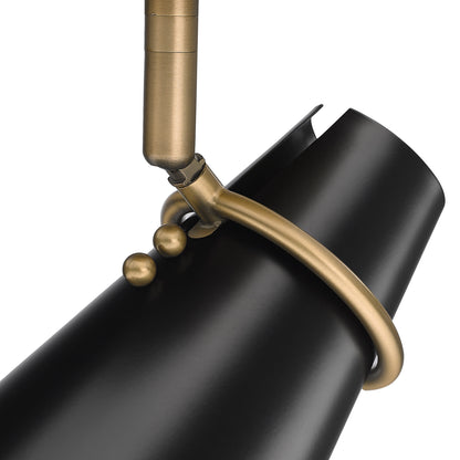 Golden Lighting Reeva 1-light Semi-Flush Mount in Modern Brass and Matte Black shade - - Golden Lighting