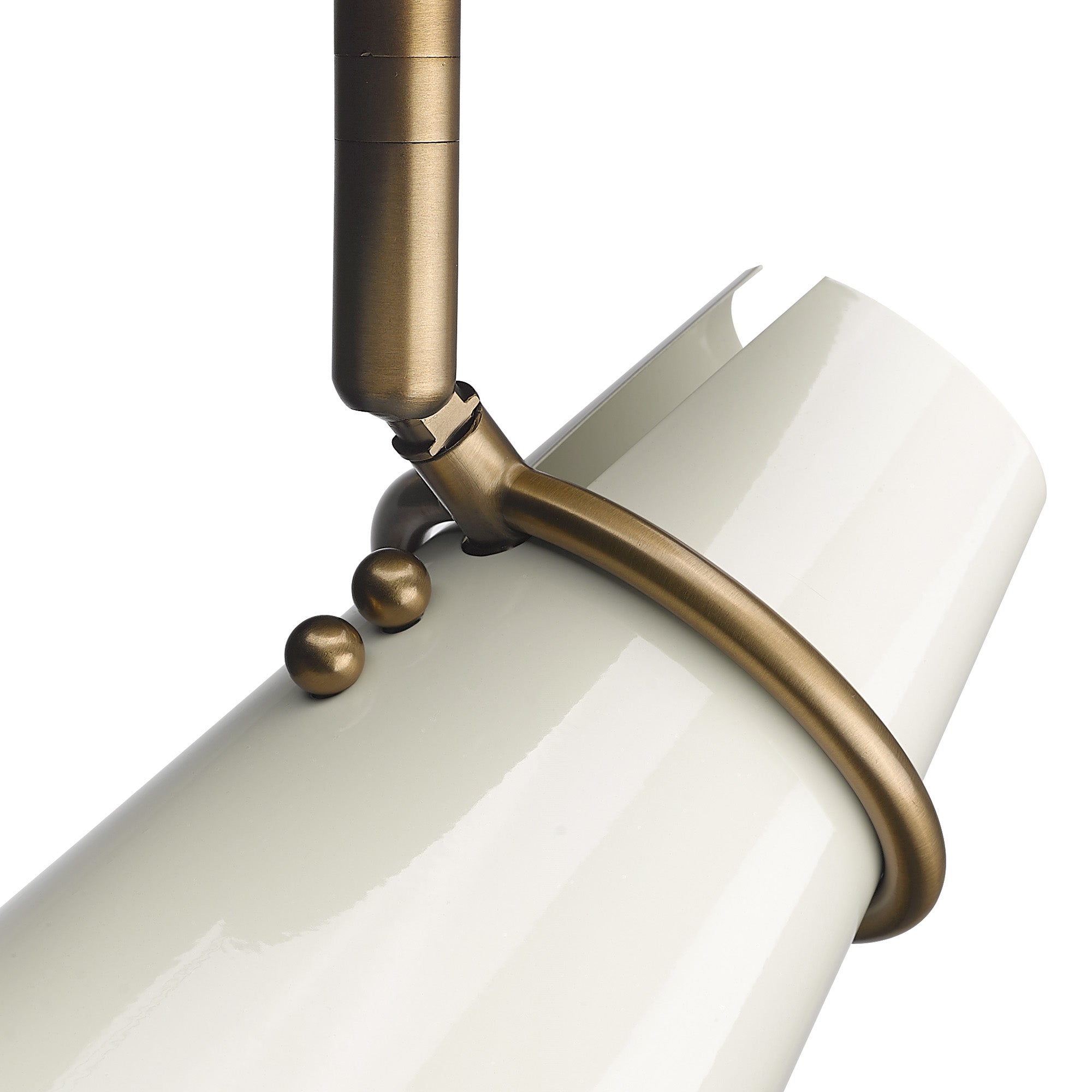 Golden Lighting Reeva 1-light Semi-Flush Mount in Modern Brass and Glossy Ecru shade - - Golden Lighting