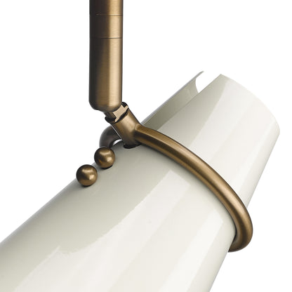 Golden Lighting Reeva 1-light Semi-Flush Mount in Modern Brass and Glossy Ecru shade - - Golden Lighting