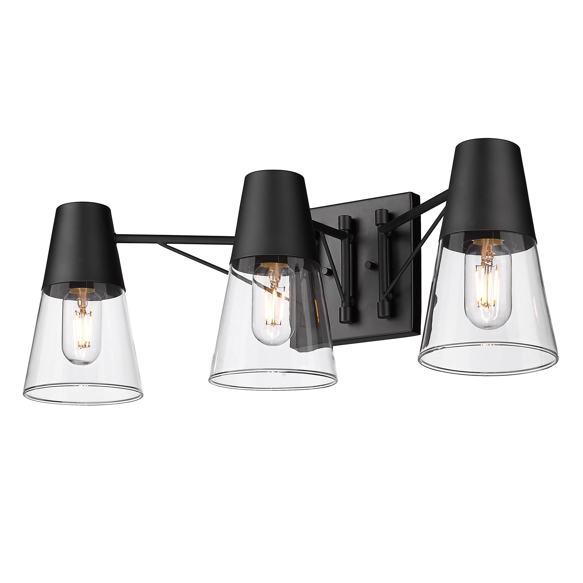 Ryker 3-light Vanity in Matte Black - - Golden Lighting