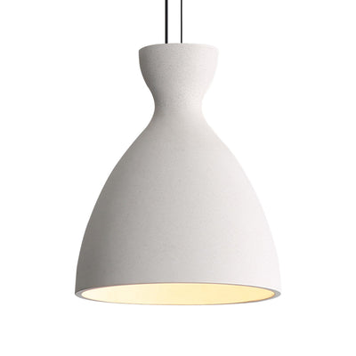 Golden Lighting Aethera 10in Integrated LED Pendant in White Sandstone Cement - - Golden Lighting