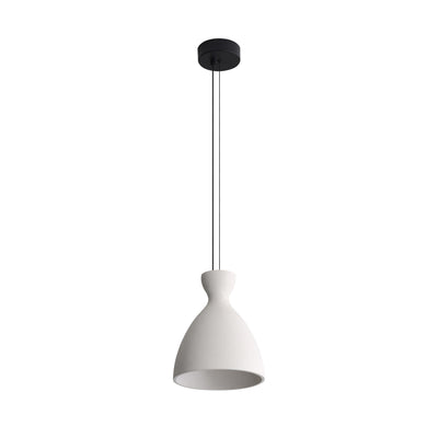 Golden Lighting Aethera 10in Integrated LED Pendant in White Sandstone Cement - - Golden Lighting