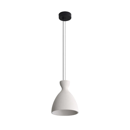 Golden Lighting Aethera 10in Integrated LED Pendant in White Sandstone Cement - - Golden Lighting