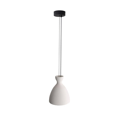 Golden Lighting Aethera 10in Integrated LED Pendant in White Sandstone Cement - - Golden Lighting
