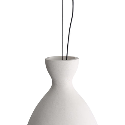 Golden Lighting Aethera 10in Integrated LED Pendant in White Sandstone Cement - - Golden Lighting