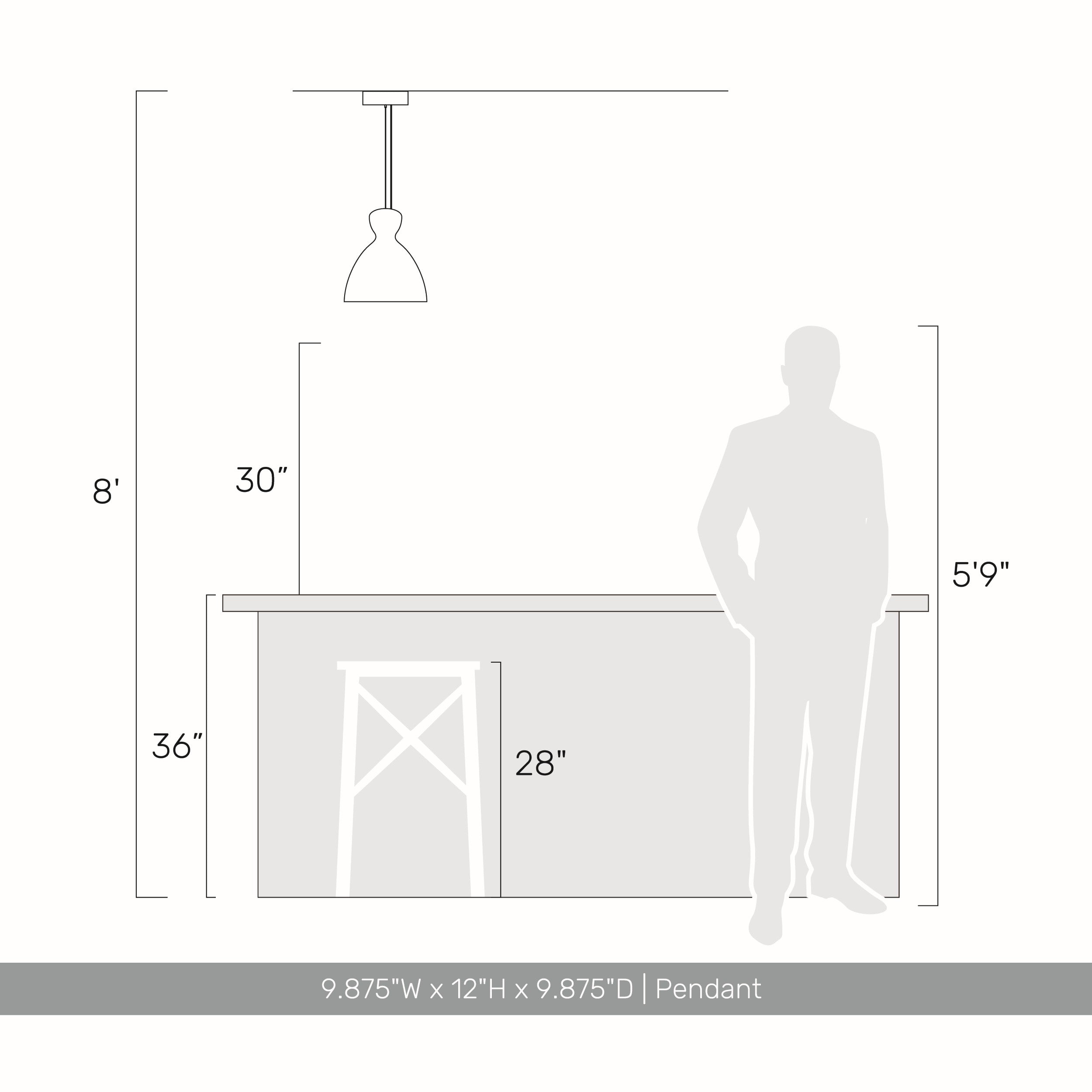 Golden Lighting Aethera 10in Integrated LED Pendant in Grey Cement - - Golden Lighting
