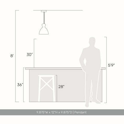 Golden Lighting Aethera 10in Integrated LED Pendant in Grey Cement - - Golden Lighting