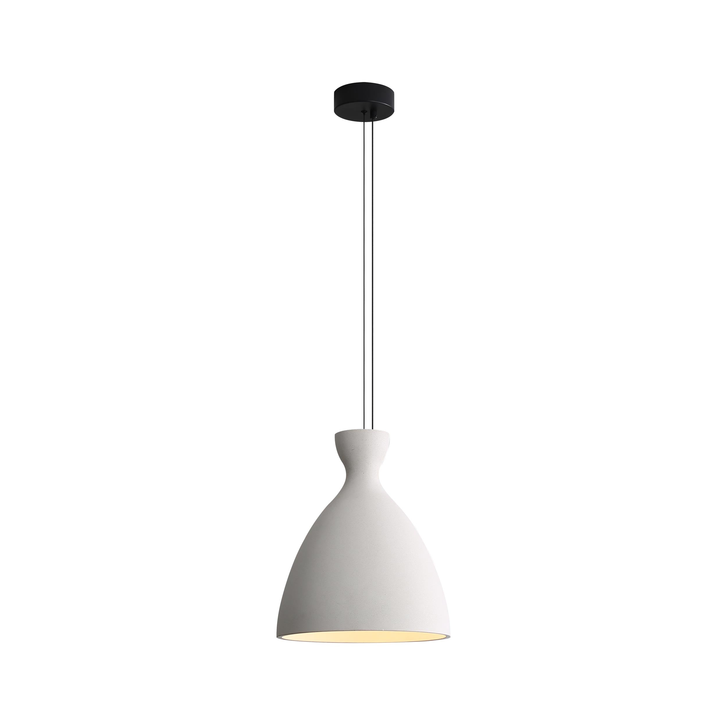 Golden Lighting Aethera 14in Integrated LED Pendant in White Sandstone Cement - - Golden Lighting
