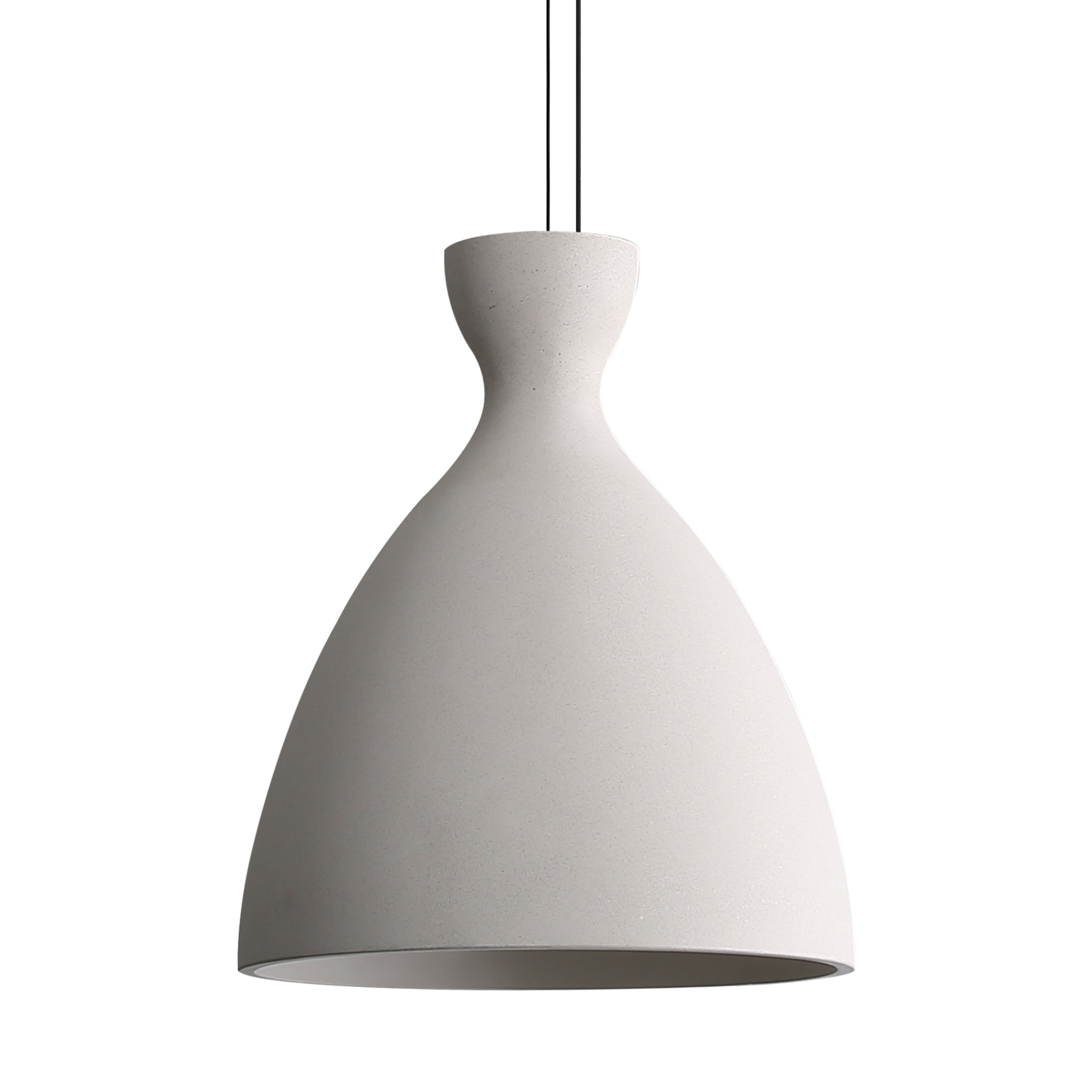 Golden Lighting Aethera 14in Integrated LED Pendant in White Sandstone Cement - - Golden Lighting