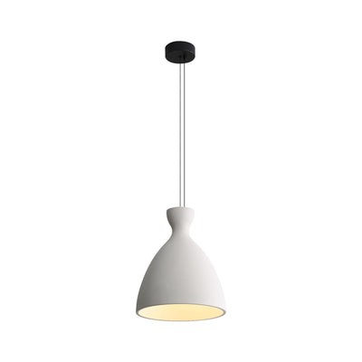 Golden Lighting Aethera 14in Integrated LED Pendant in White Sandstone Cement - - Golden Lighting