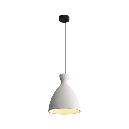 Golden Lighting Aethera 14in Integrated LED Pendant in White Sandstone Cement - - Golden Lighting