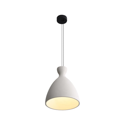 Golden Lighting Aethera 14in Integrated LED Pendant in White Sandstone Cement - - Golden Lighting