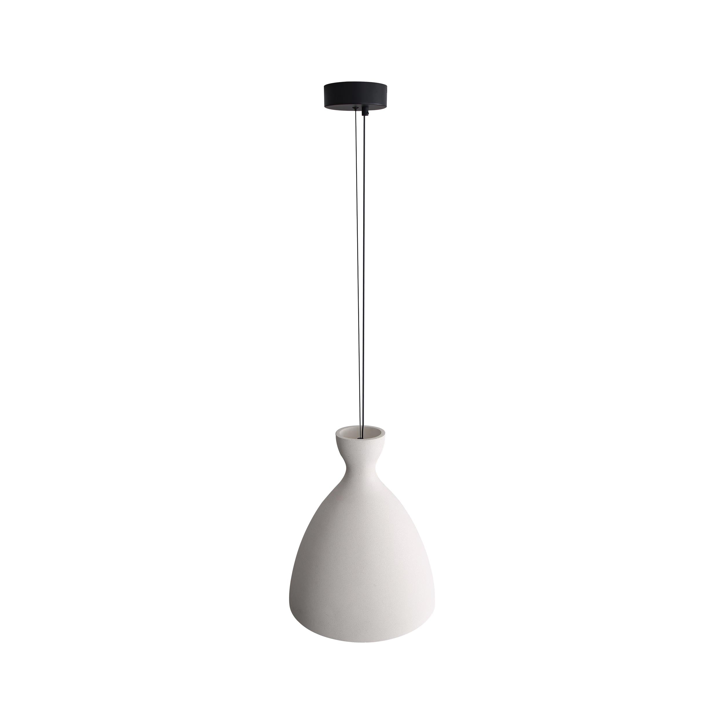 Golden Lighting Aethera 14in Integrated LED Pendant in White Sandstone Cement - - Golden Lighting