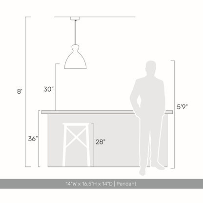 Golden Lighting Aethera 14in Integrated LED Pendant in White Sandstone Cement - - Golden Lighting