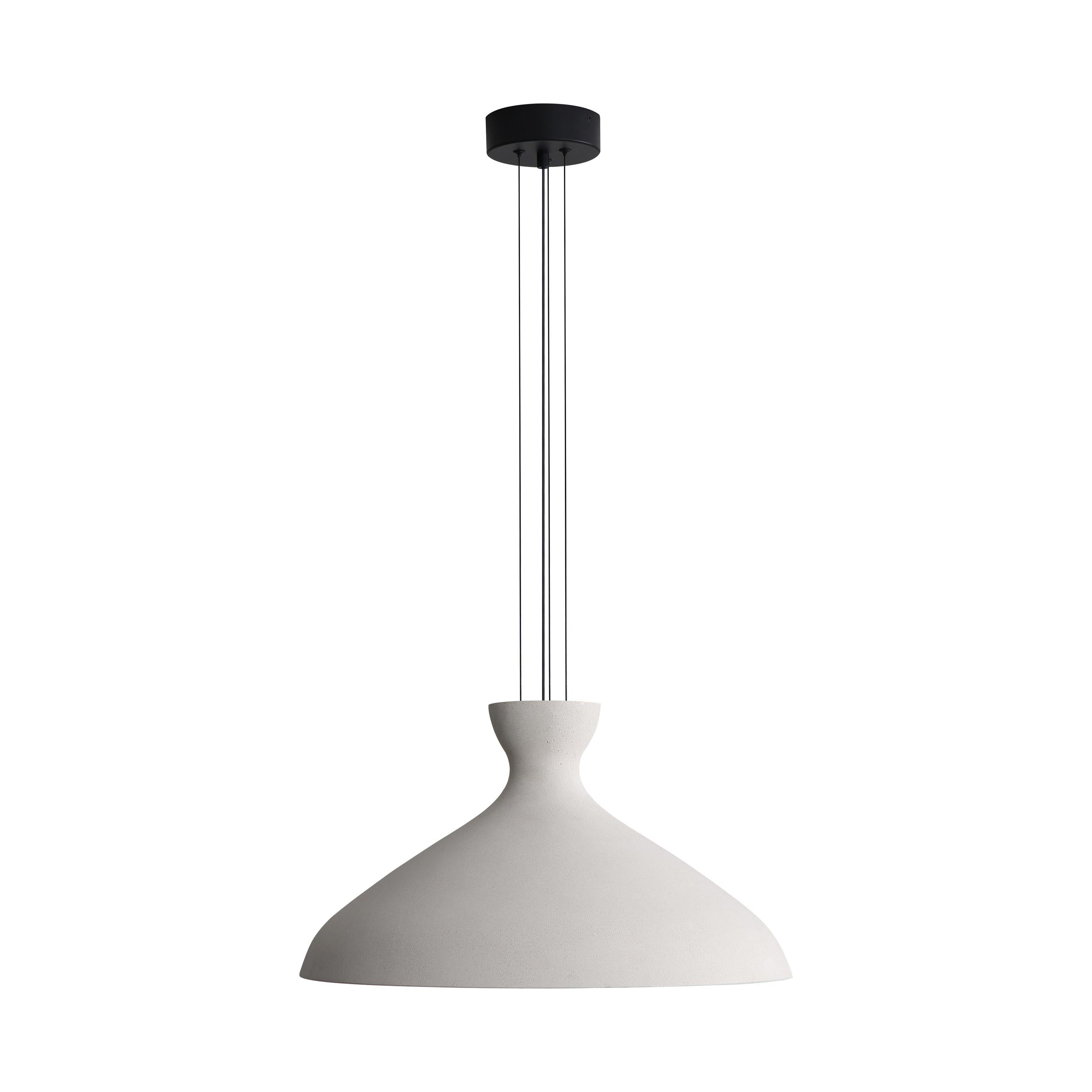 Golden Lighting Aethera 22in Integrated LED Pendant in White Sandstone Cement - - Golden Lighting