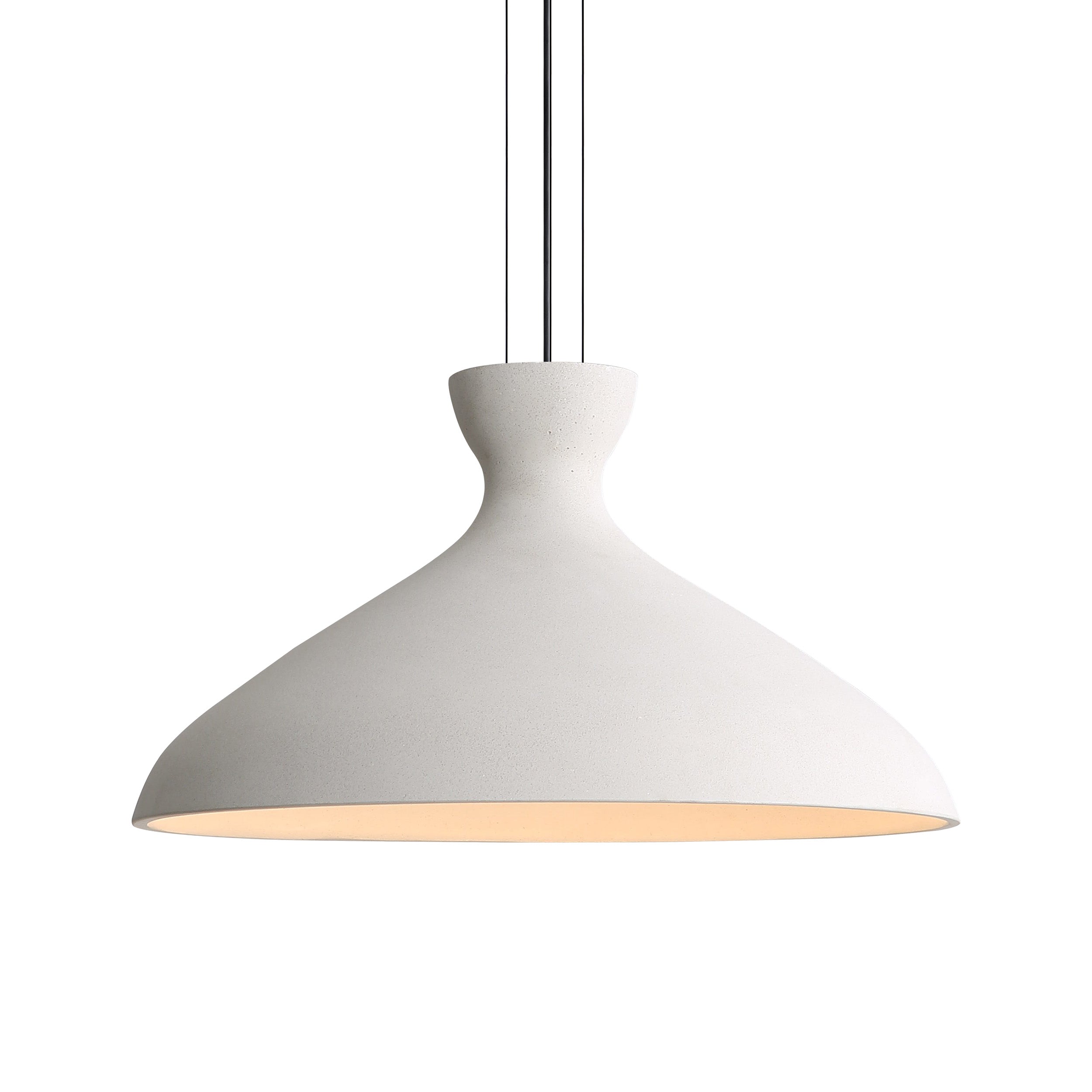 Golden Lighting Aethera 22in Integrated LED Pendant in White Sandstone Cement - - Golden Lighting