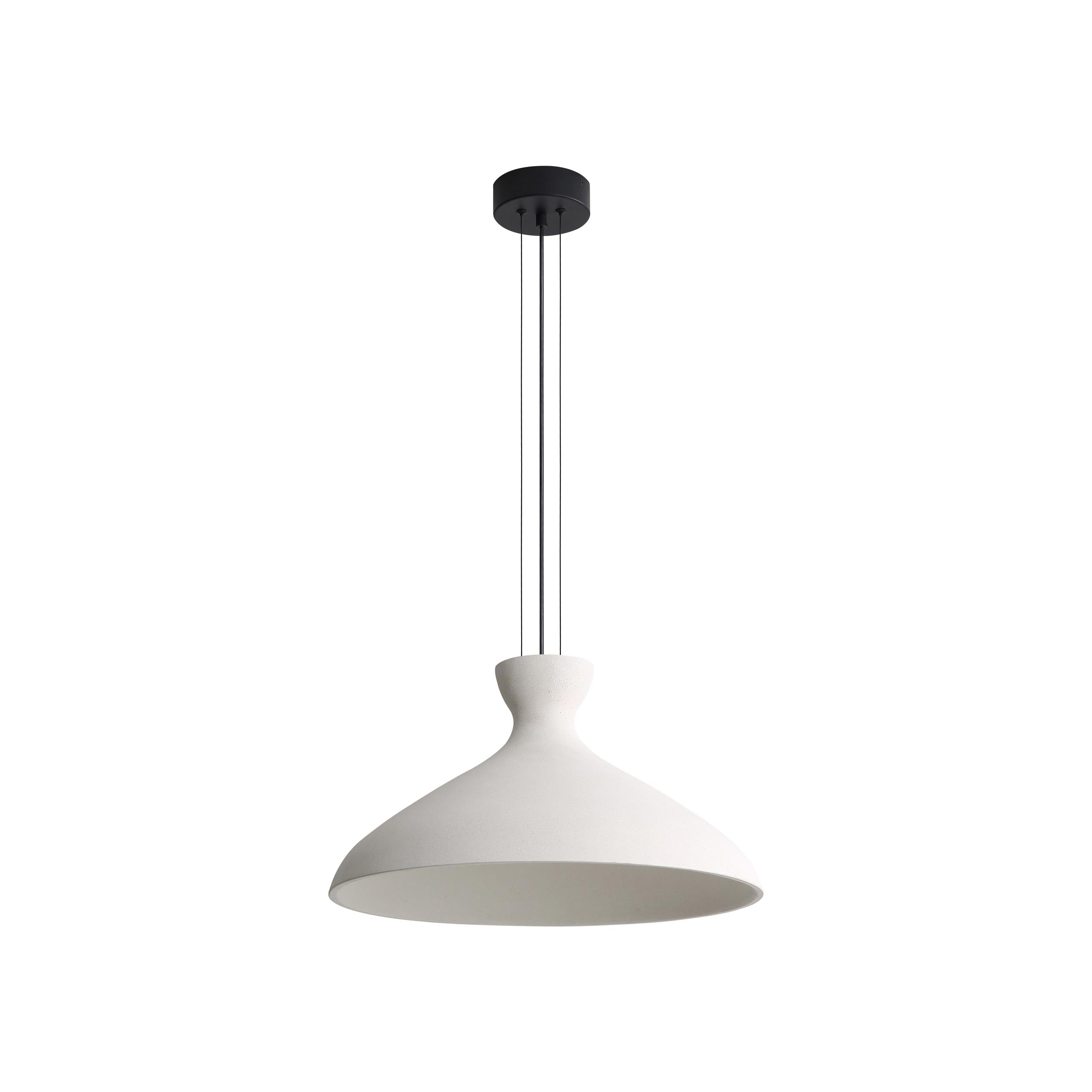 Golden Lighting Aethera 22in Integrated LED Pendant in White Sandstone Cement - - Golden Lighting