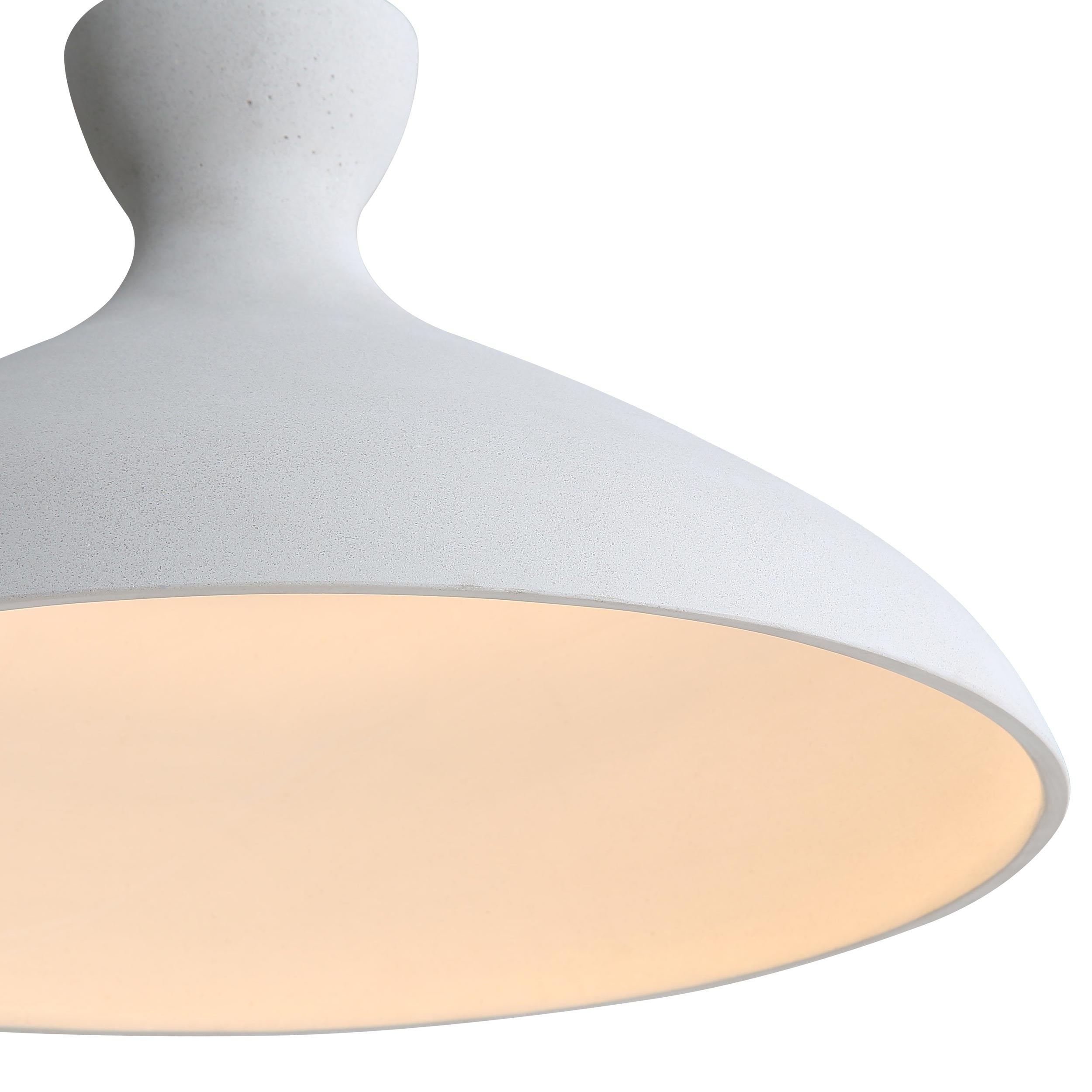 Golden Lighting Aethera 22in Integrated LED Pendant in White Sandstone Cement - - Golden Lighting