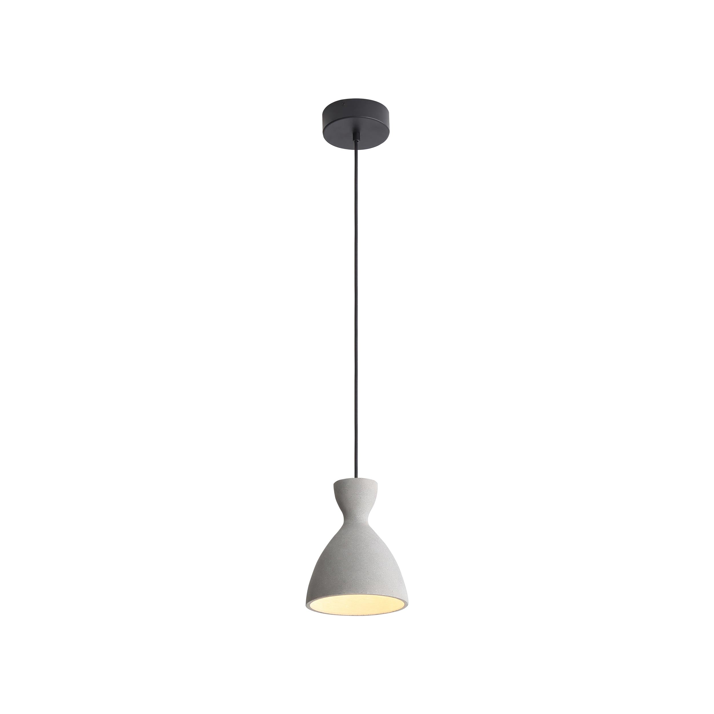 Golden Lighting Aethera 7in Integrated LED Pendant in Grey Cement - - Golden Lighting