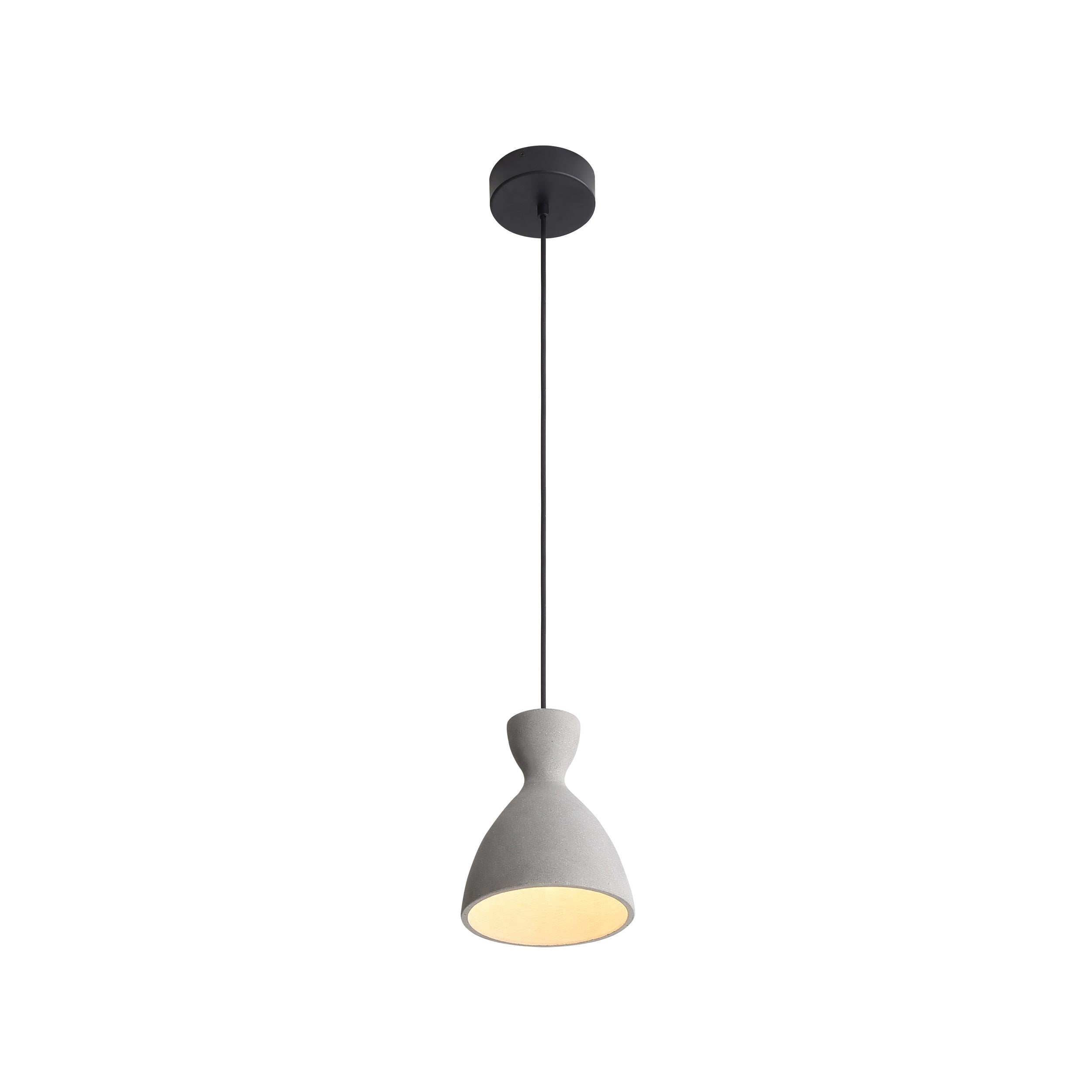 Golden Lighting Aethera 7in Integrated LED Pendant in Grey Cement - - Golden Lighting
