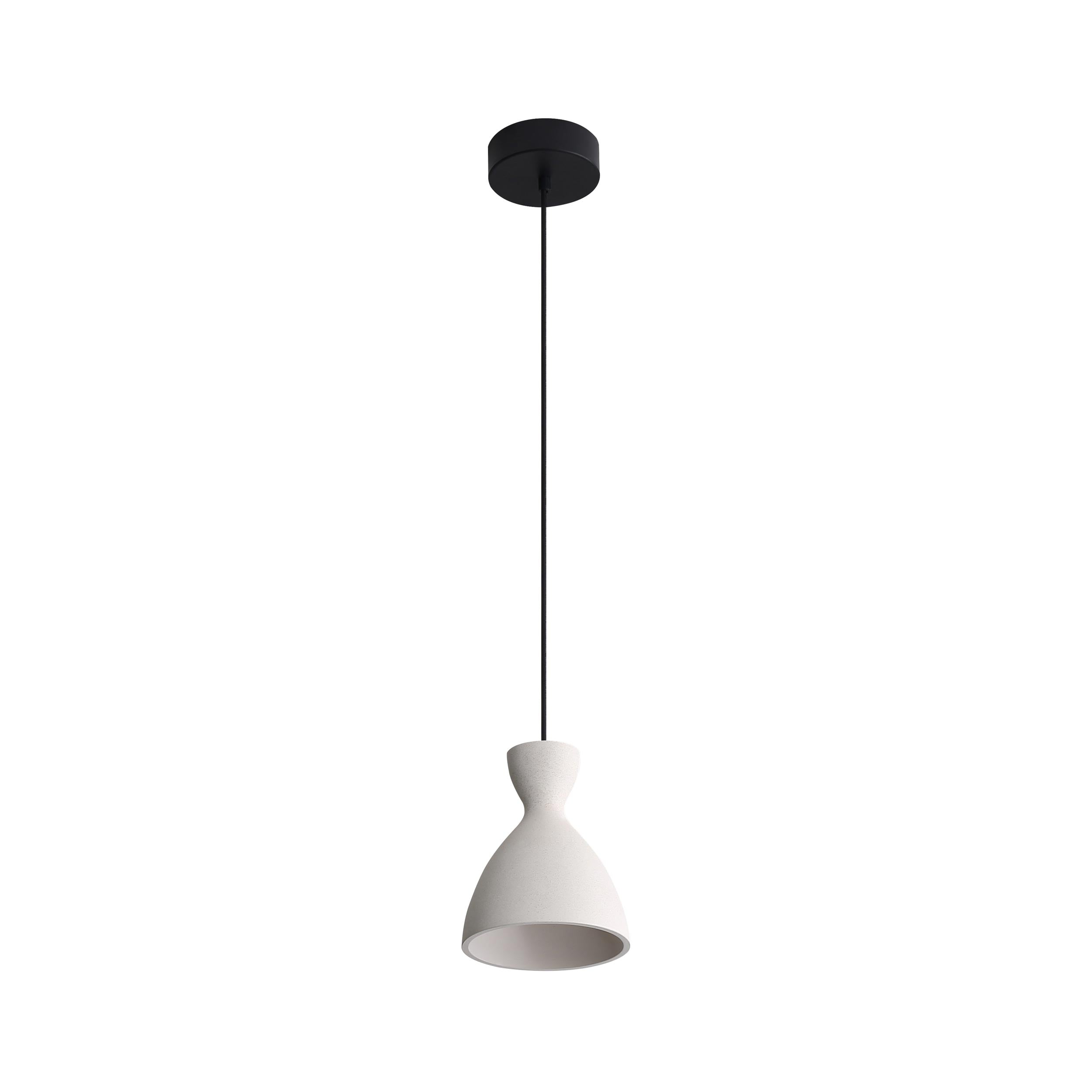 Golden Lighting Aethera 7in Integrated LED Pendant in White Sandstone Cement - - Golden Lighting