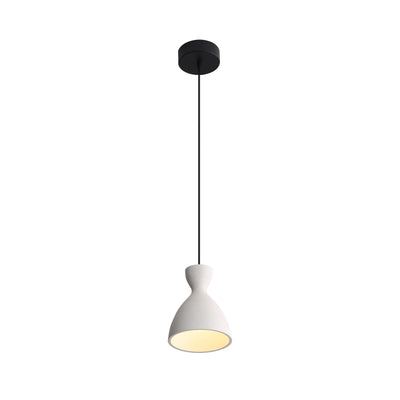 Golden Lighting Aethera 7in Integrated LED Pendant in White Sandstone Cement - - Golden Lighting