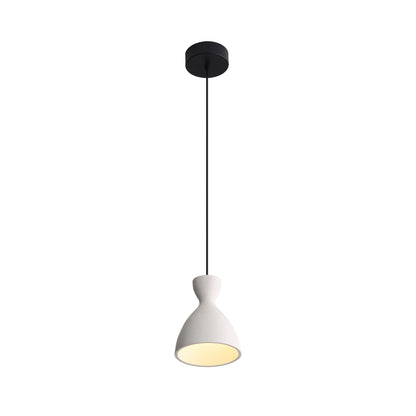 Golden Lighting Aethera 7in Integrated LED Pendant in White Sandstone Cement - - Golden Lighting