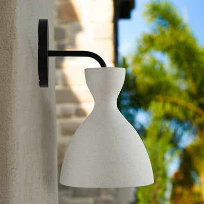 Aethera LED 7" Wall Sconce - Outdoor in White Sandstone Cement - Default Title - Golden Lighting