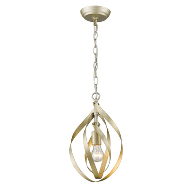 Nicolette 1-light Pendant in White Gold, side view - Golden Lighting
