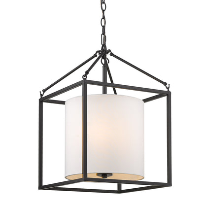 Golden Lighting Manhattan 3-light Pendant in Matte Black - - Golden Lighting