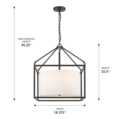 Golden Lighting Manhattan 5-light Chandelier in Matte Black - - Golden Lighting