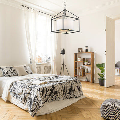 Golden Lighting Manhattan 5-light Chandelier in Matte Black - - Golden Lighting