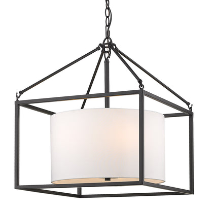 Manhattan 5 Light Chandelier in Matte Black - - Golden Lighting