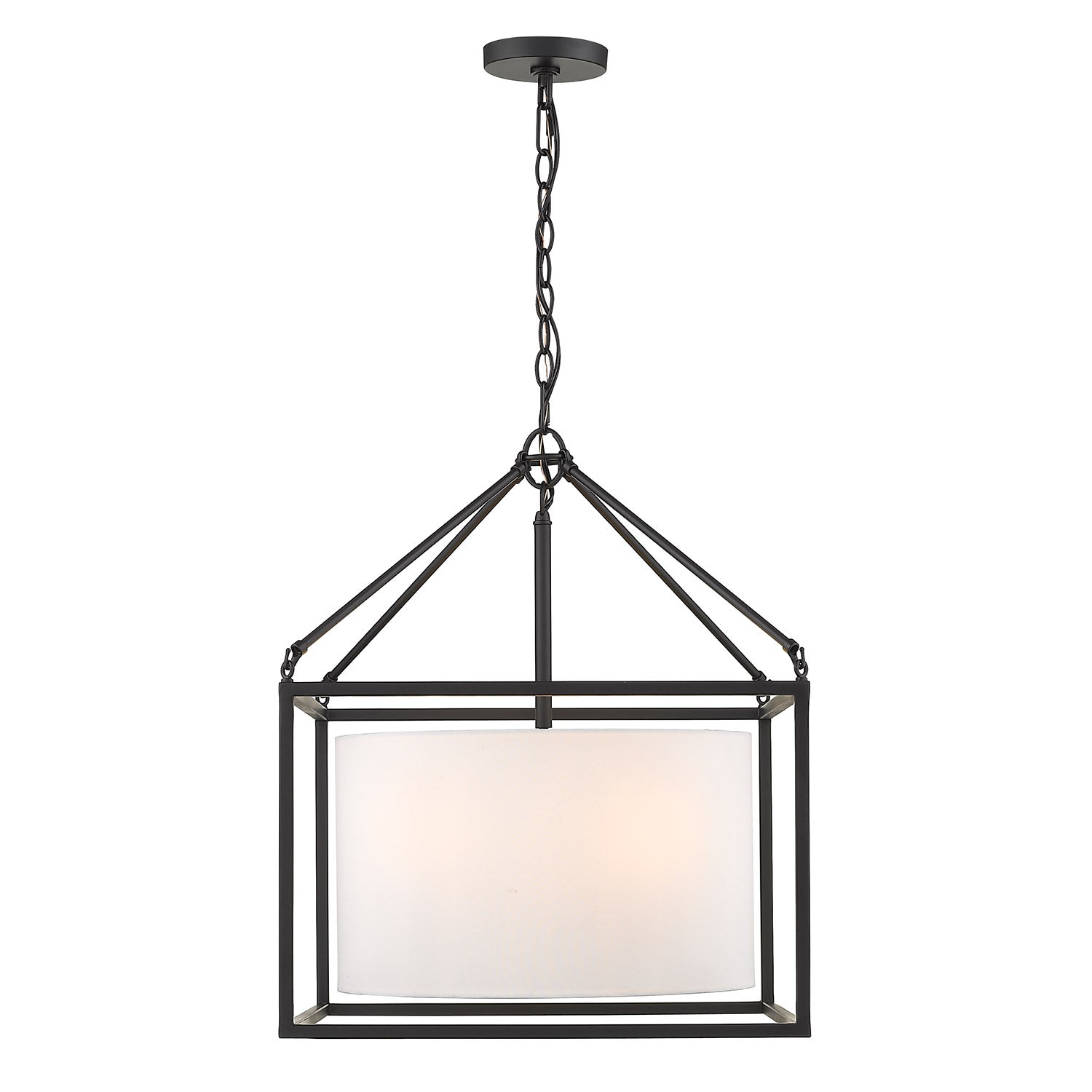 Manhattan 5 Light Chandelier in Matte Black - Matte Black / Modern White / White - Golden Lighting