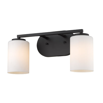 Golden Lighting Manhattan 2-light Vanity in Matte Black - - Golden Lighting