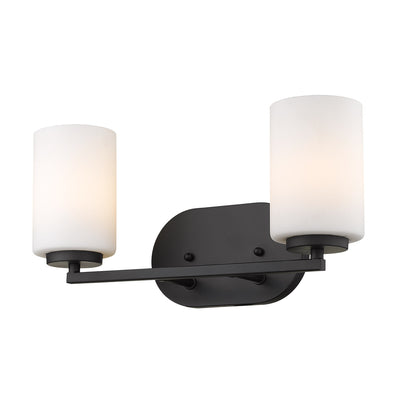 Golden Lighting Manhattan 2-light Vanity in Matte Black - - Golden Lighting