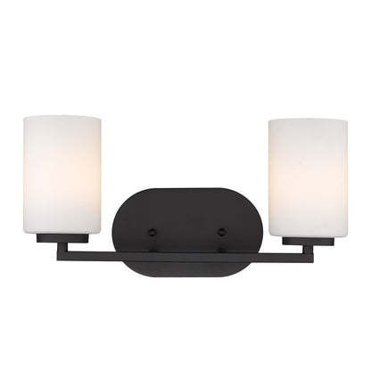 Manhattan 2 Light Bath Vanity in Matte Black - Default Title - Golden Lighting