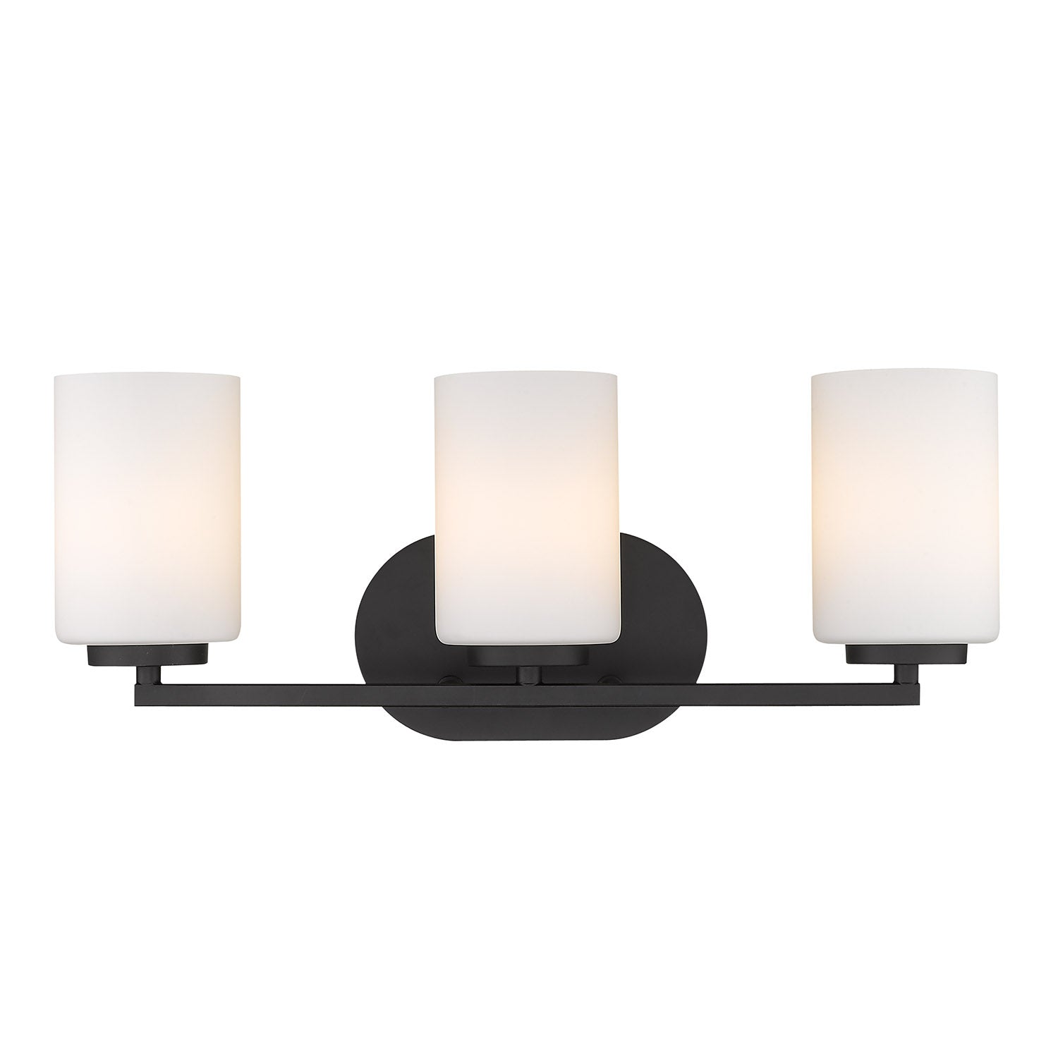 Golden Lighting Manhattan 3-light Vanity in Matte Black - - Golden Lighting