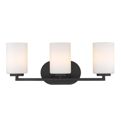 Golden Lighting Manhattan 3-light Vanity in Matte Black - - Golden Lighting