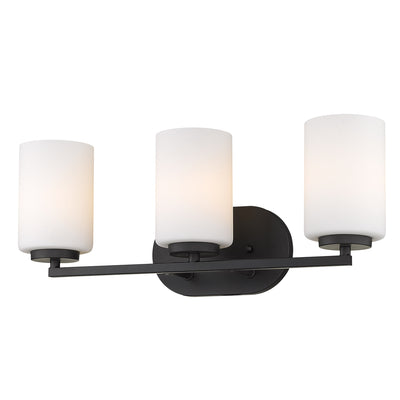 Golden Lighting Manhattan 3-light Vanity in Matte Black - - Golden Lighting