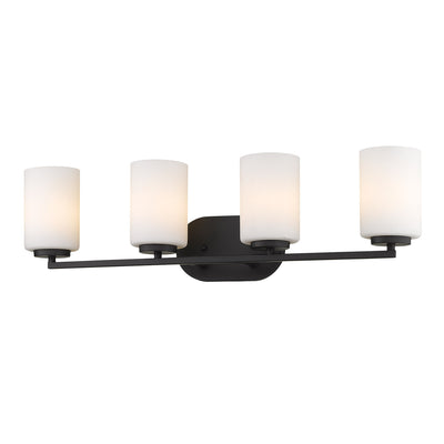 Golden Lighting Manhattan 4-light Vanity in Matte Black - - Golden Lighting