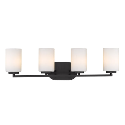 Golden Lighting Manhattan 4-light Vanity in Matte Black - - Golden Lighting