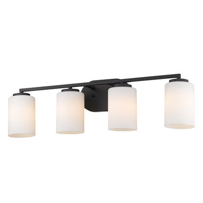 Golden Lighting Manhattan 4-light Vanity in Matte Black - - Golden Lighting