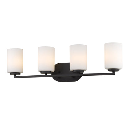 Manhattan 4 Light Bath Vanity in Matte Black - - Golden Lighting